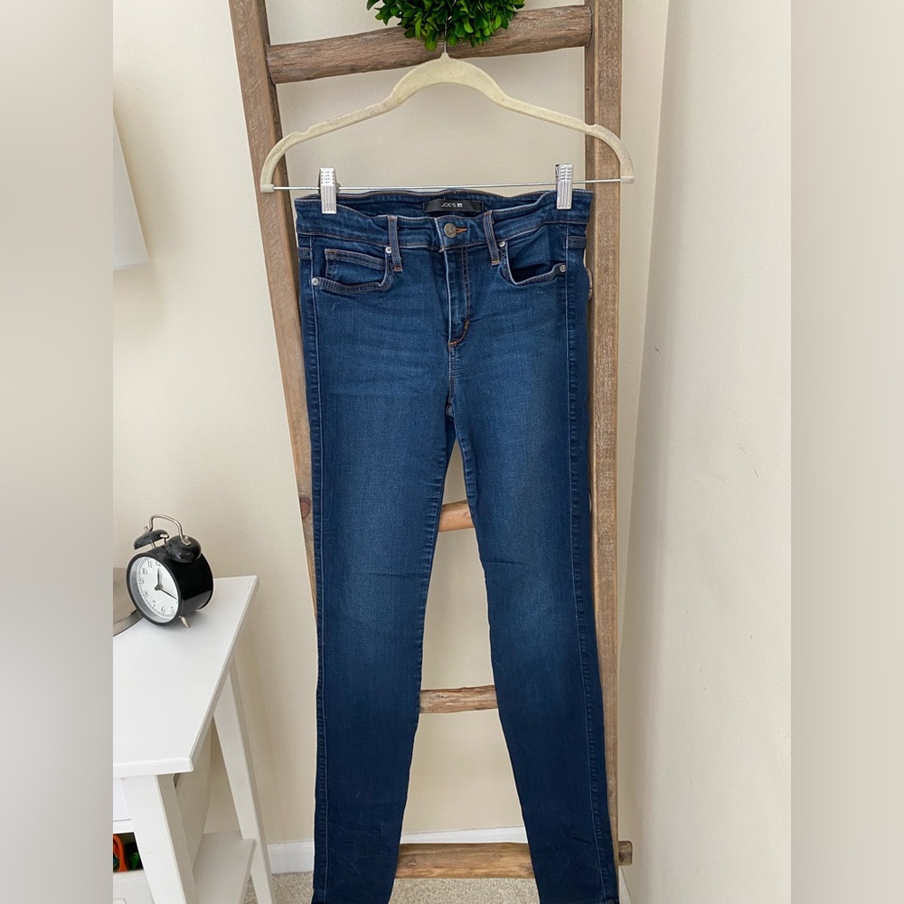 Joes Jeans Womens Mid Rise Denim Skinny Leg Jeans Dark Wash Size 27